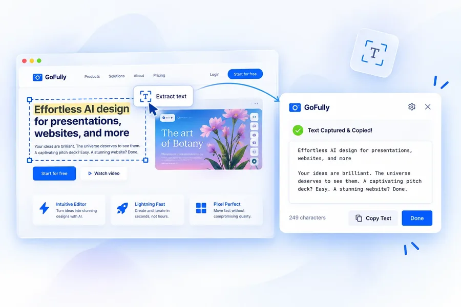 On-device OCR text extraction with instant copy in multiple languages